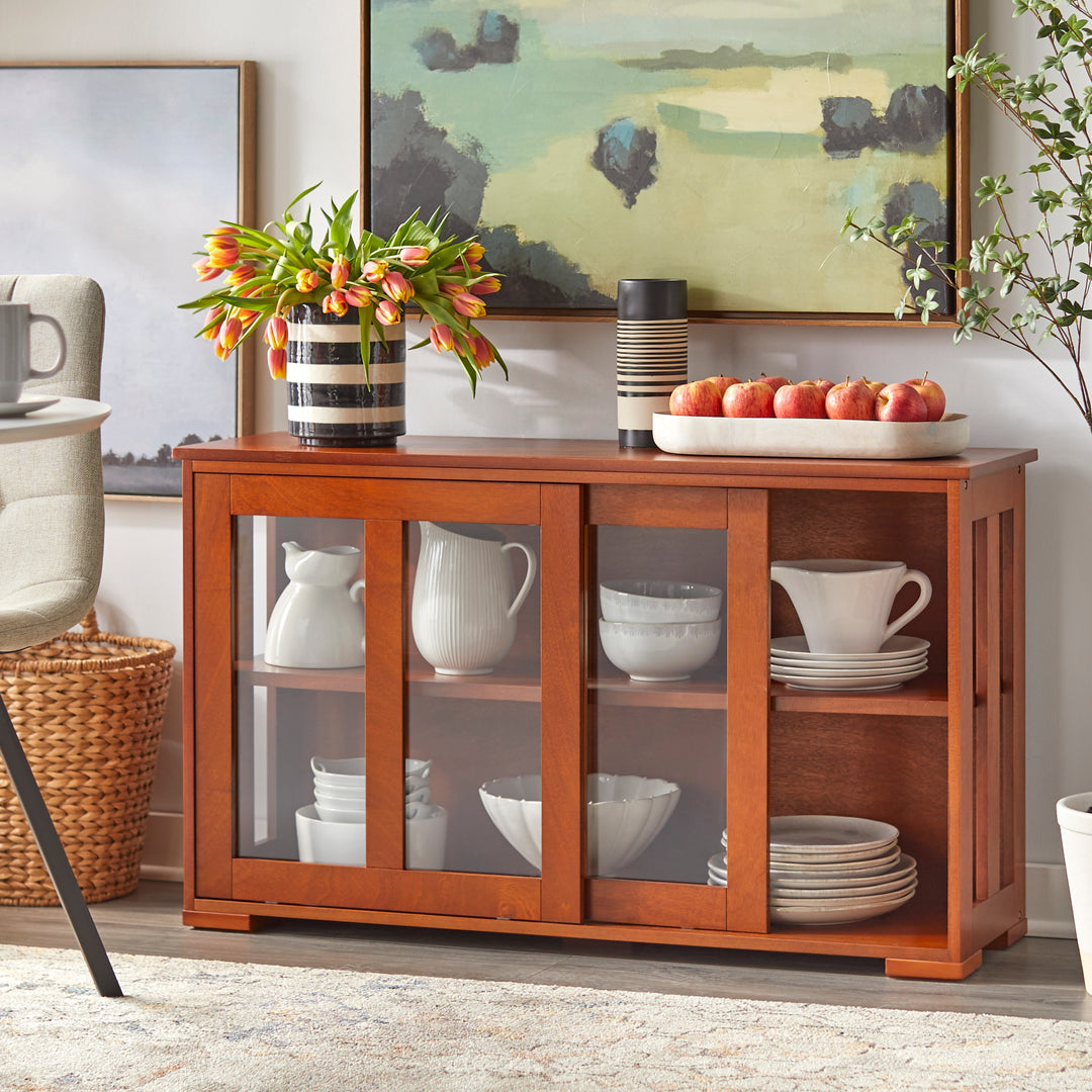 Jefferson Sliding Glass Door Stackable China Cabinet