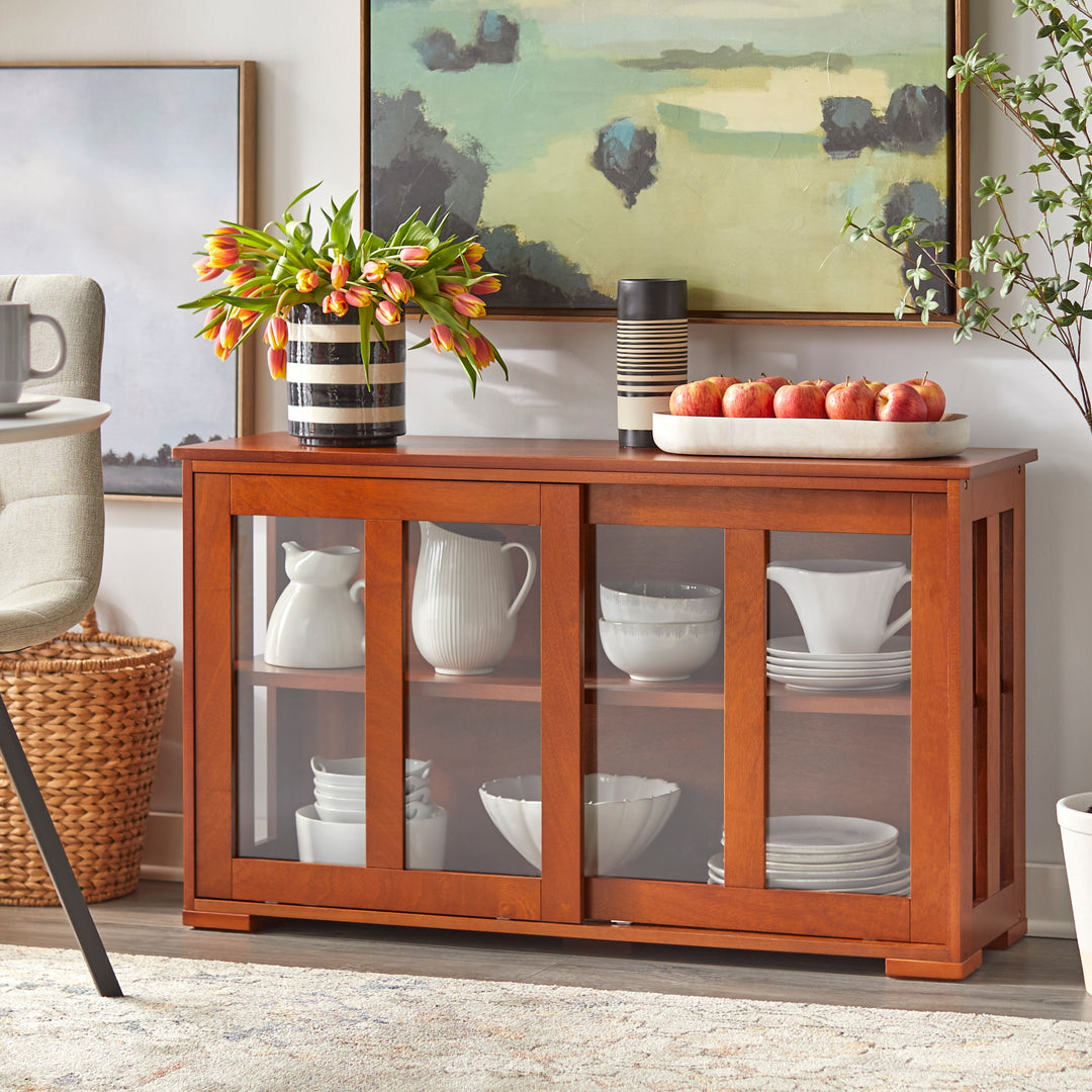 Jefferson Sliding Glass Door Stackable China Cabinet