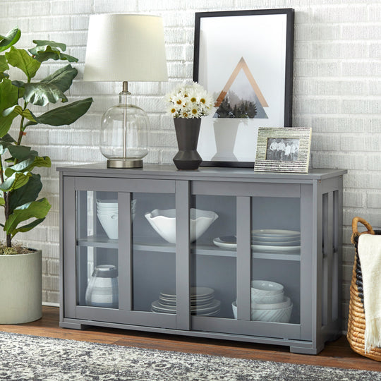 Jefferson Sliding Glass Door Stackable China Cabinet