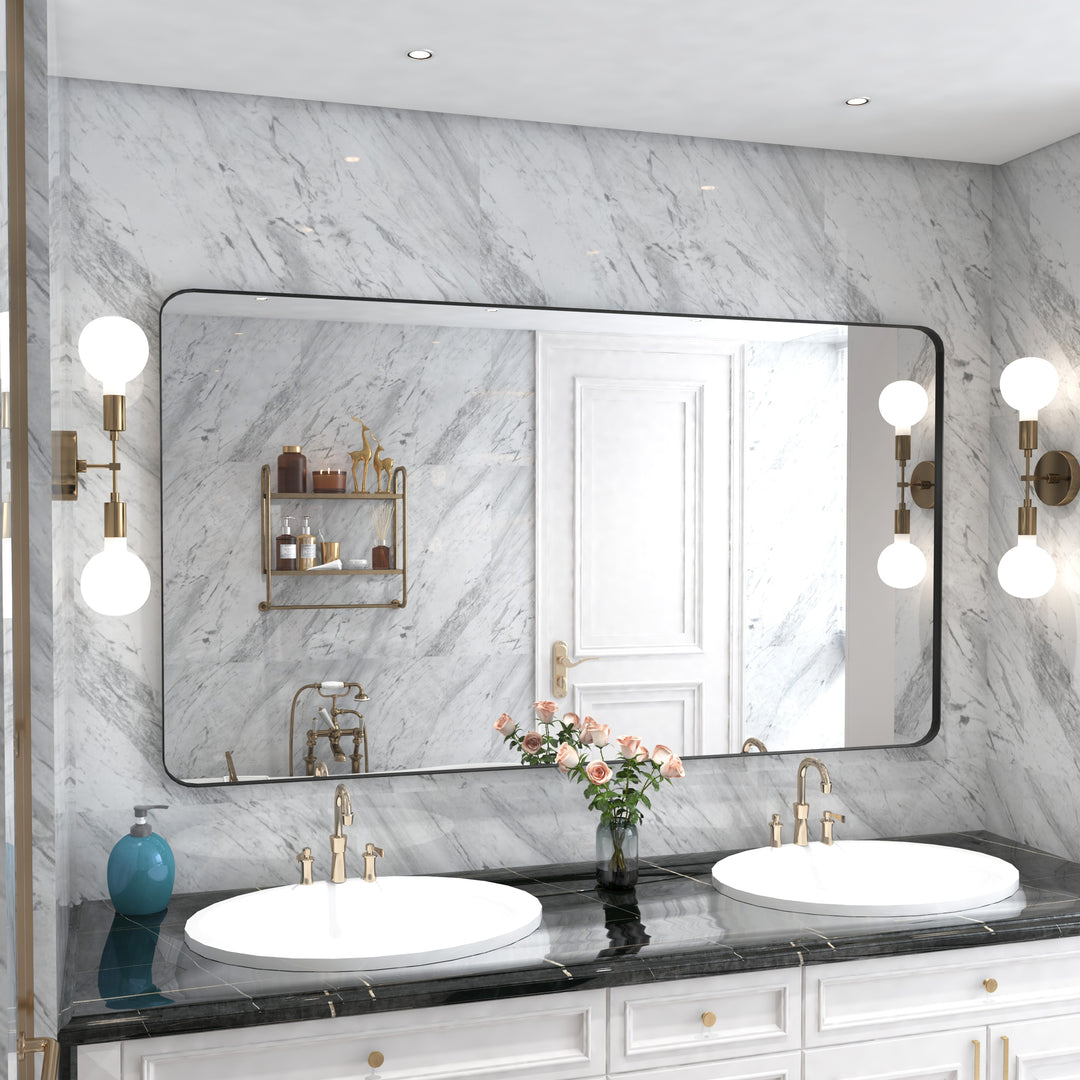 Quivaraview Rectangular Aluminum Framed Bathroom Vanity Mirror
