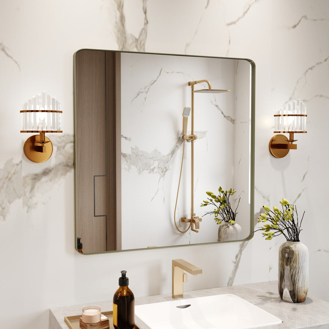 Quivaraview Rectangular Aluminum Framed Bathroom Vanity Mirror
