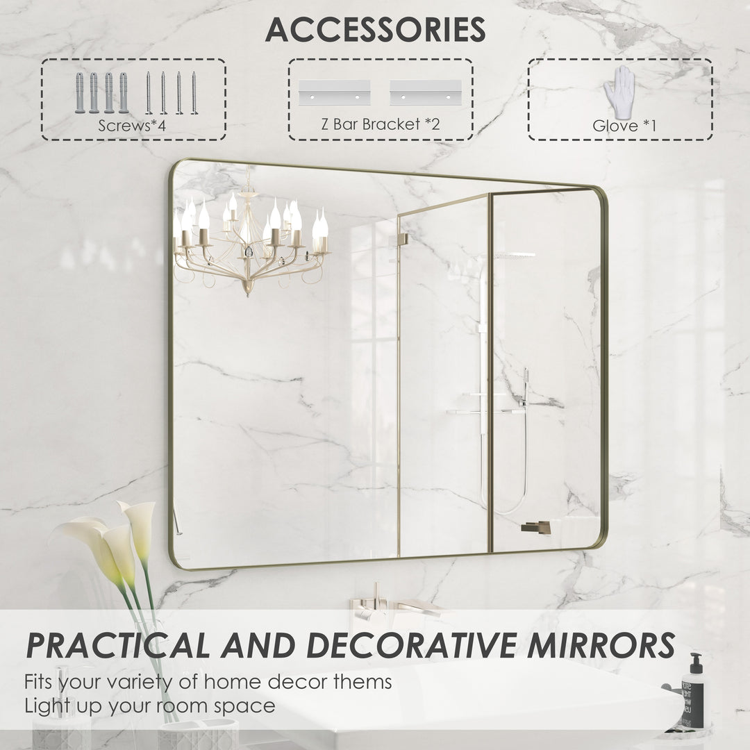 Quivaraview Rectangular Aluminum Framed Bathroom Vanity Mirror