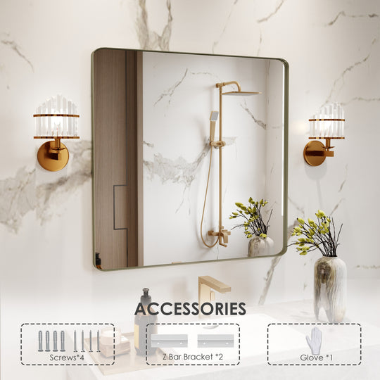 Quivaraview Rectangular Aluminum Framed Bathroom Vanity Mirror