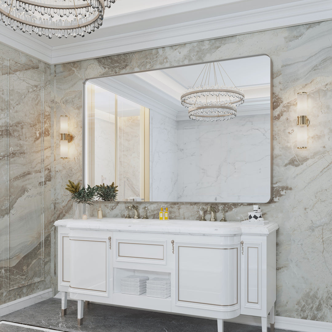 Quivaraview Rectangular Aluminum Framed Bathroom Vanity Mirror