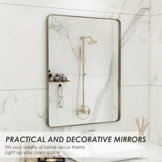 Quivaraview Rectangular Aluminum Framed Bathroom Vanity Mirror