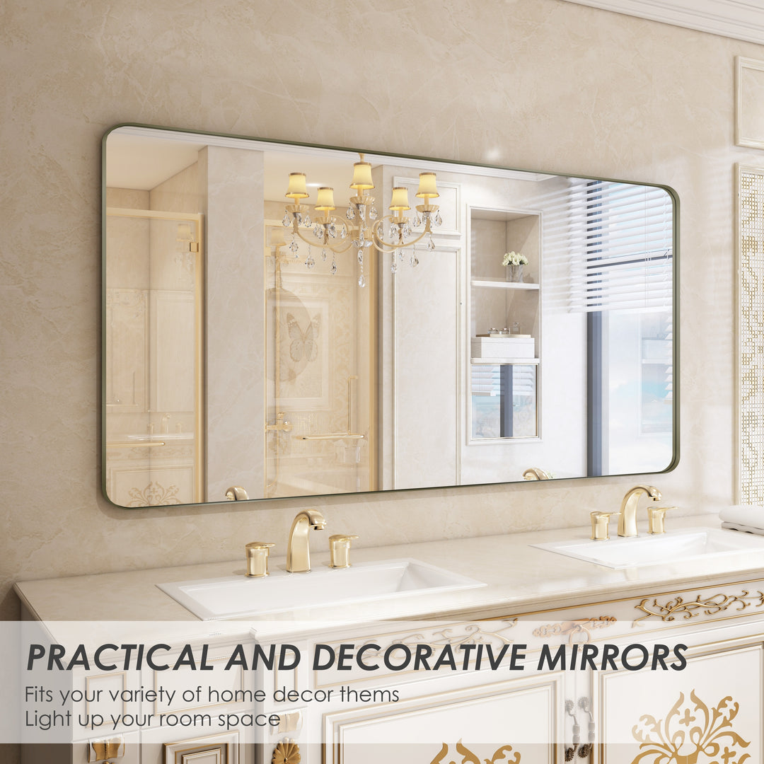 Quivaraview Rectangular Aluminum Framed Bathroom Vanity Mirror