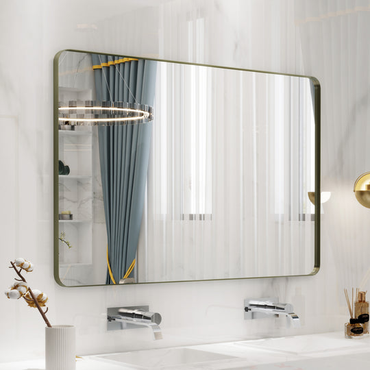 Quivaraview Rectangular Aluminum Framed Bathroom Vanity Mirror