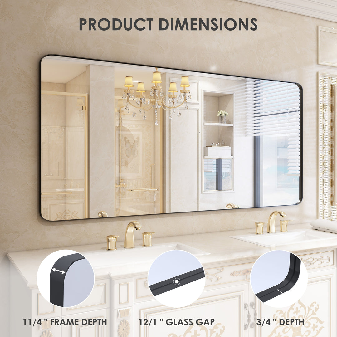 Quivaraview Rectangular Aluminum Framed Bathroom Vanity Mirror