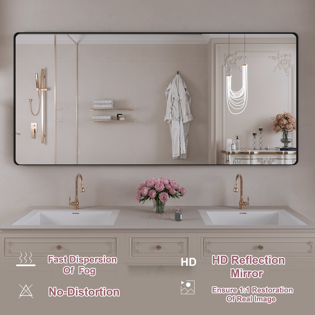 Quivaraview Rectangular Aluminum Framed Bathroom Vanity Mirror