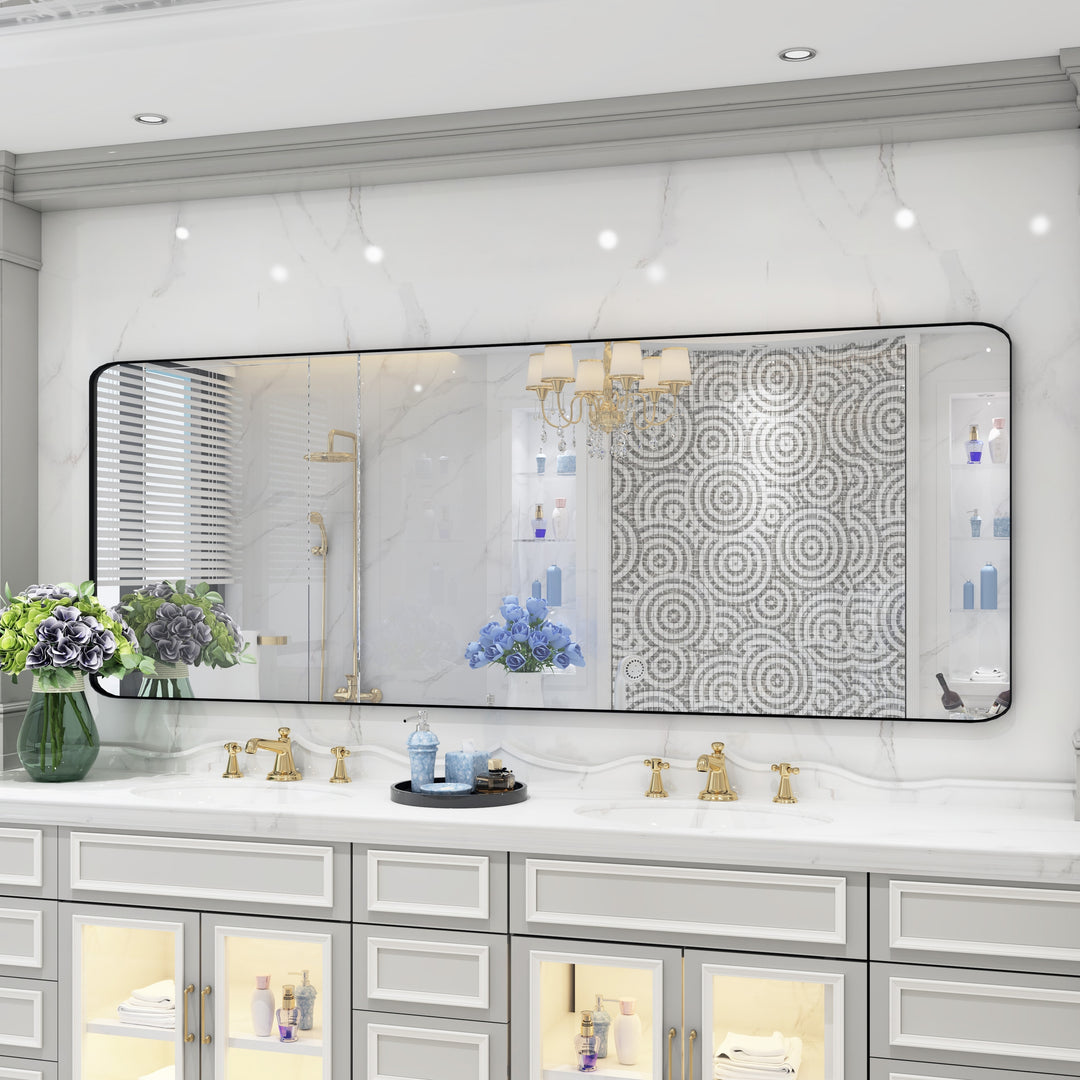 Quivaraview Rectangular Aluminum Framed Bathroom Vanity Mirror