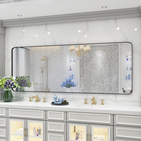 Quivaraview Rectangular Aluminum Framed Bathroom Vanity Mirror