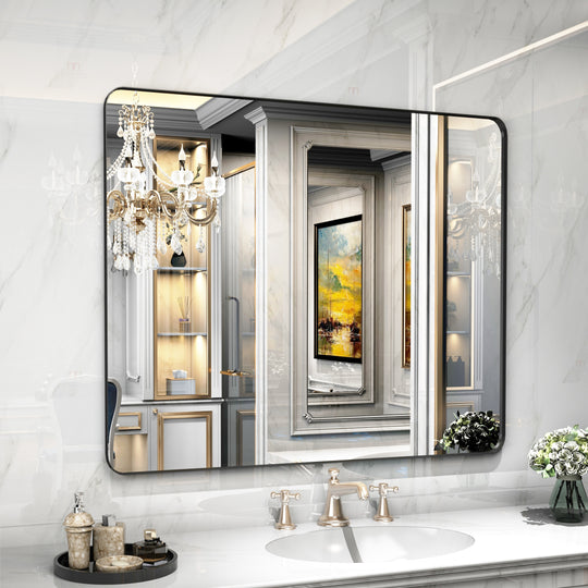Quivaraview Rectangular Aluminum Framed Bathroom Vanity Mirror