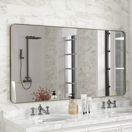 Quivaraview Rectangular Aluminum Framed Bathroom Vanity Mirror