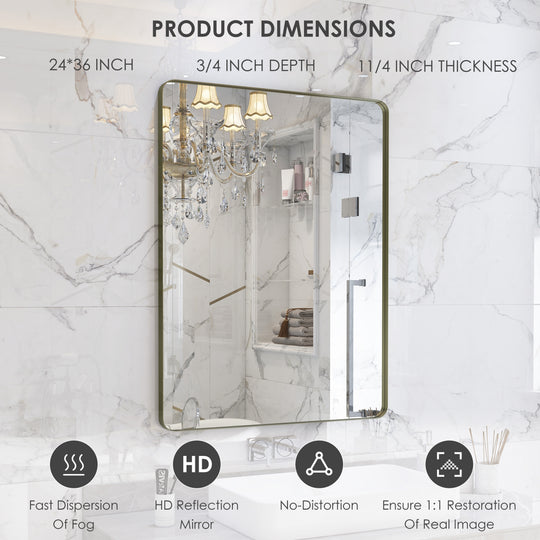 Quivaraview Rectangular Aluminum Framed Bathroom Vanity Mirror