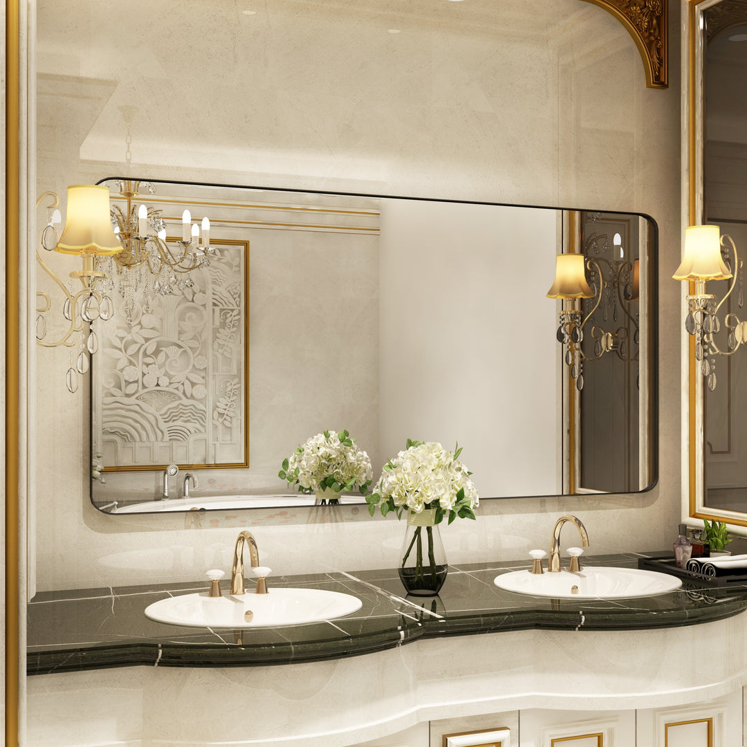 Quivaraview Rectangular Aluminum Framed Bathroom Vanity Mirror