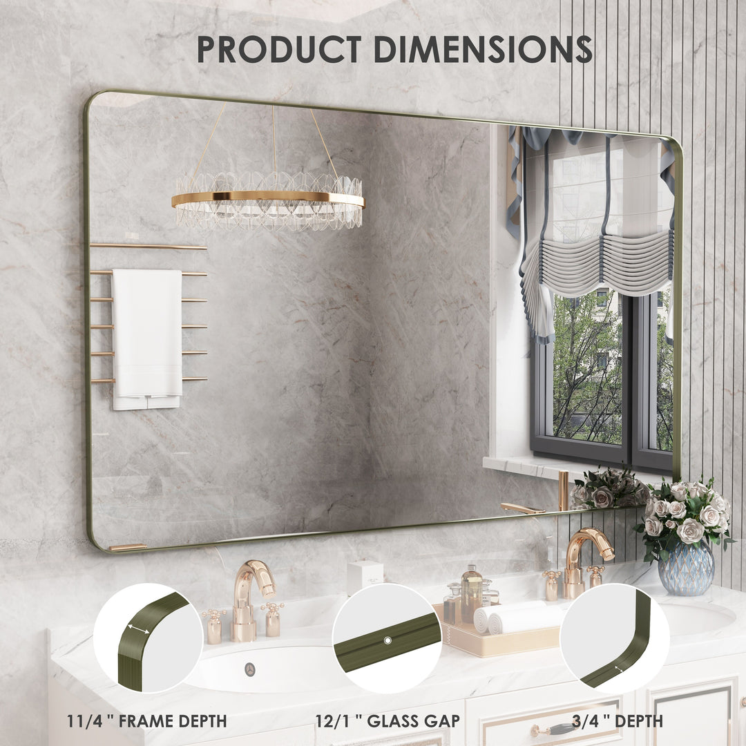 Quivaraview Rectangular Aluminum Framed Bathroom Vanity Mirror