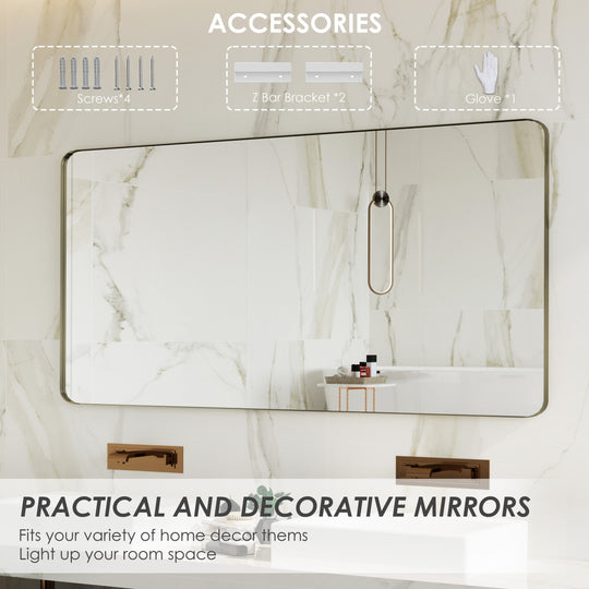 Quivaraview Rectangular Aluminum Framed Bathroom Vanity Mirror