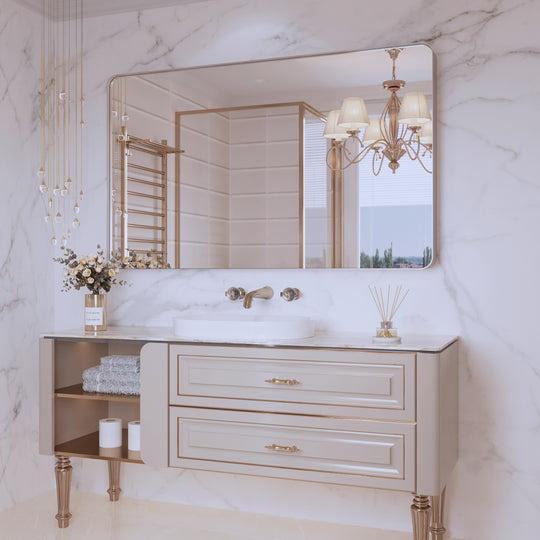 Quivaraview Rectangular Aluminum Framed Bathroom Vanity Mirror