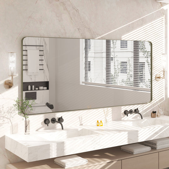 Quivaraview Rectangular Aluminum Framed Bathroom Vanity Mirror