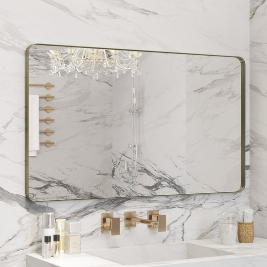 Quivaraview Rectangular Aluminum Framed Bathroom Vanity Mirror
