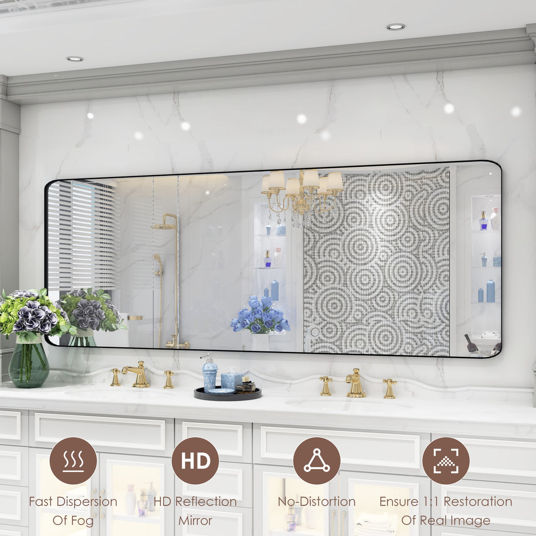 Quivaraview Rectangular Aluminum Framed Bathroom Vanity Mirror