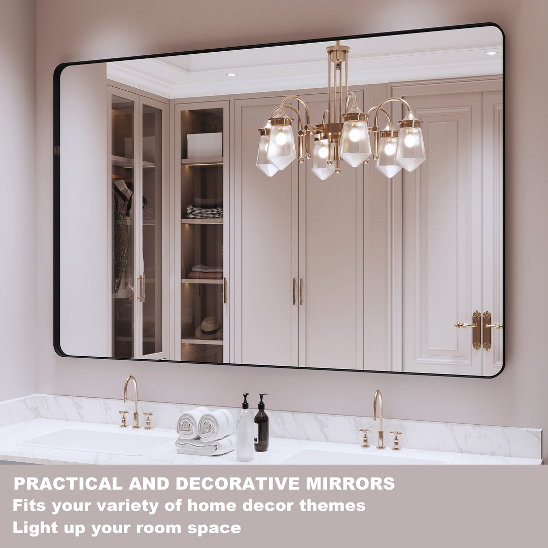 Quivaraview Rectangular Aluminum Framed Bathroom Vanity Mirror