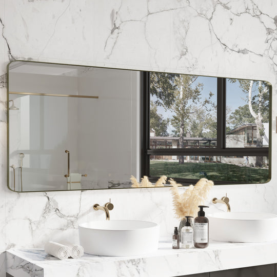 Quivaraview Rectangular Aluminum Framed Bathroom Vanity Mirror