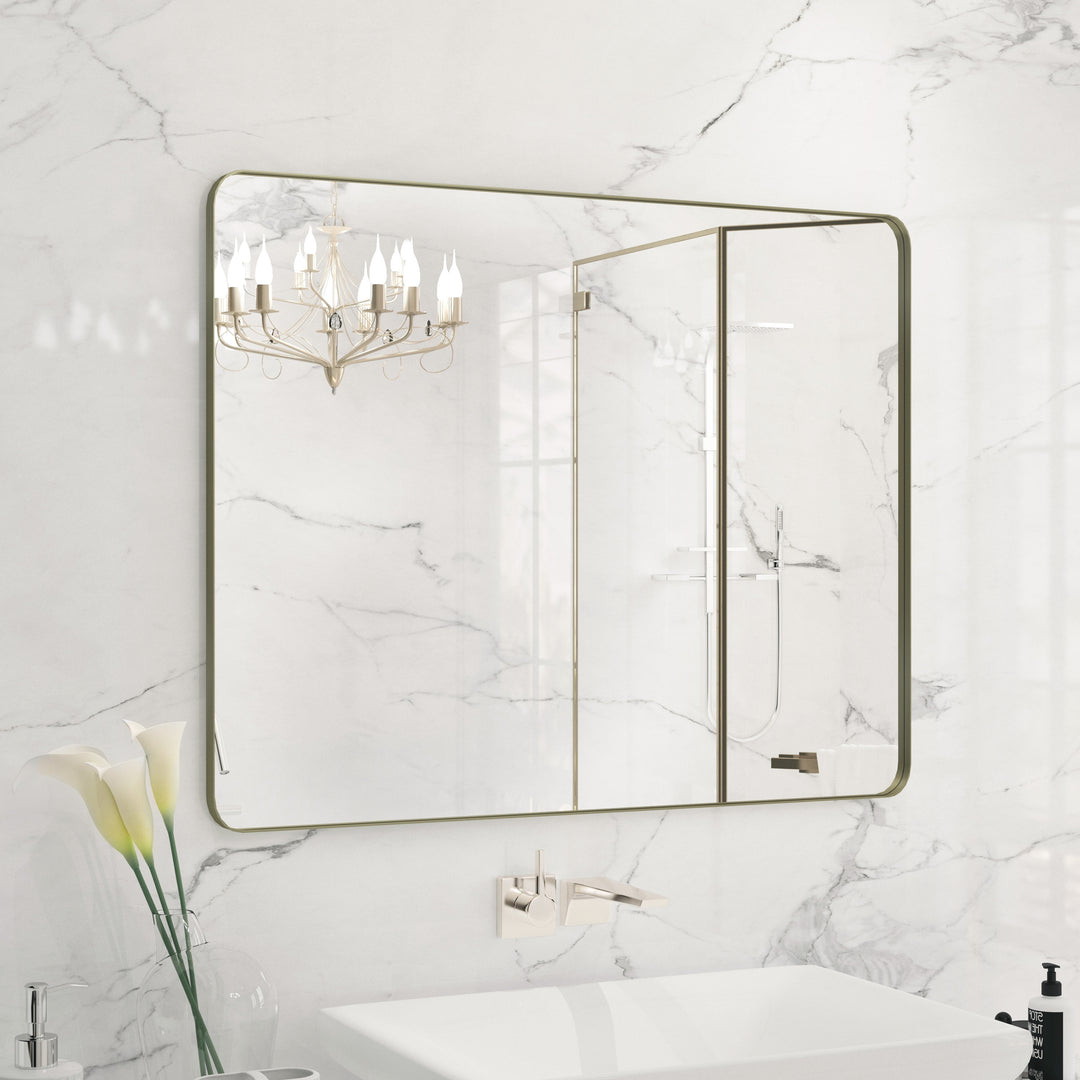 Quivaraview Rectangular Aluminum Framed Bathroom Vanity Mirror