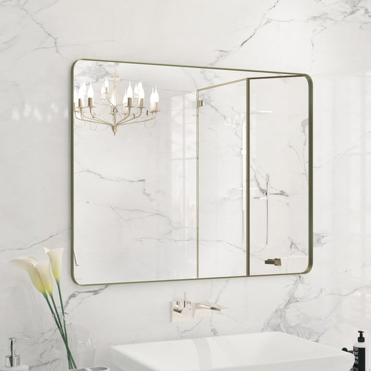 Quivaraview Rectangular Aluminum Framed Bathroom Vanity Mirror