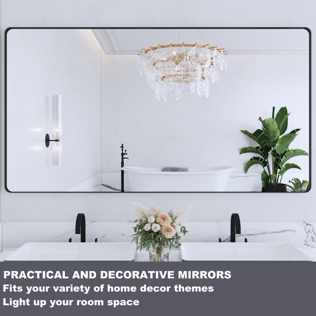 Quivaraview Rectangular Aluminum Framed Bathroom Vanity Mirror