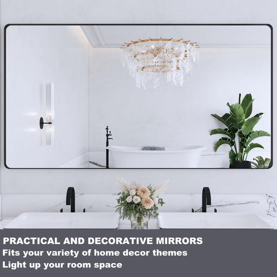 Quivaraview Rectangular Aluminum Framed Bathroom Vanity Mirror