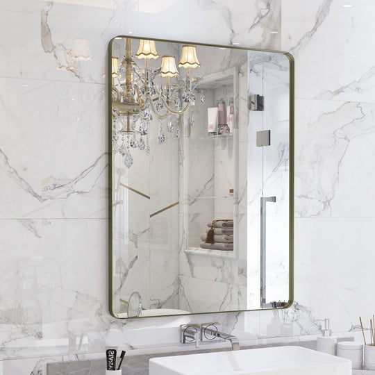 Quivaraview Rectangular Aluminum Framed Bathroom Vanity Mirror