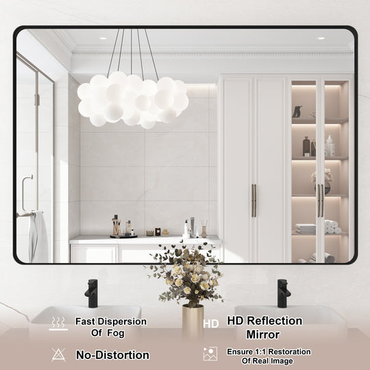 Quivaraview Rectangular Aluminum Framed Bathroom Vanity Mirror