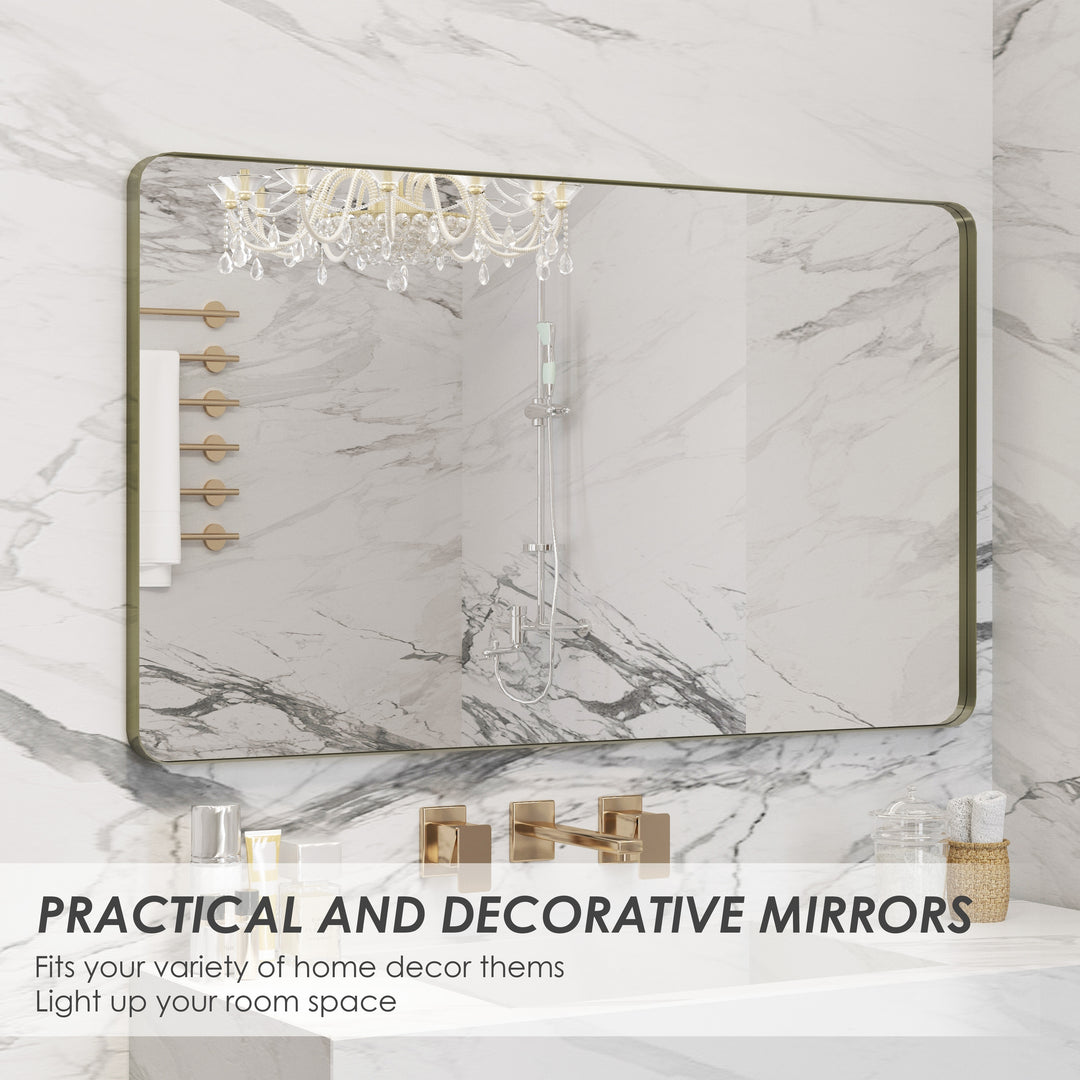 Quivaraview Rectangular Aluminum Framed Bathroom Vanity Mirror