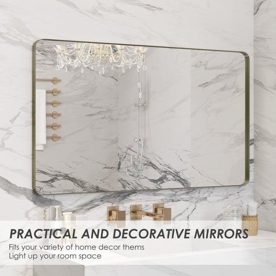 Quivaraview Rectangular Aluminum Framed Bathroom Vanity Mirror