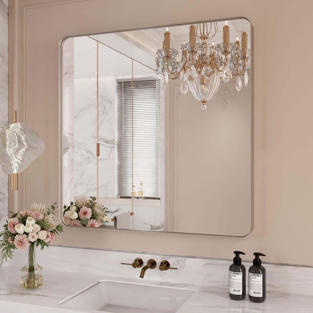 Quivaraview Rectangular Aluminum Framed Bathroom Vanity Mirror