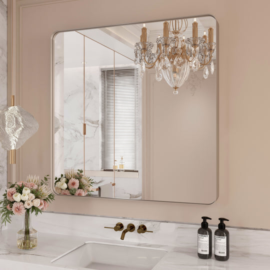 Quivaraview Rectangular Aluminum Framed Bathroom Vanity Mirror