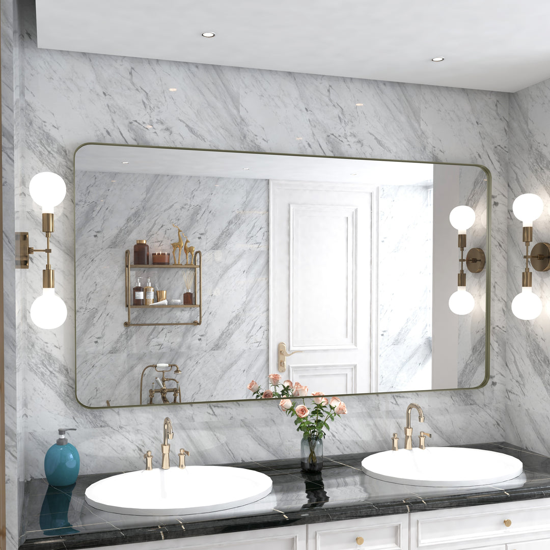 Quivaraview Rectangular Aluminum Framed Bathroom Vanity Mirror