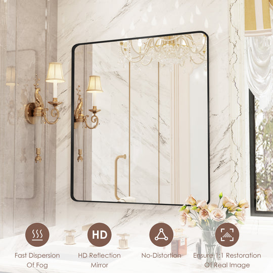 Quivaraview Rectangular Aluminum Framed Bathroom Vanity Mirror