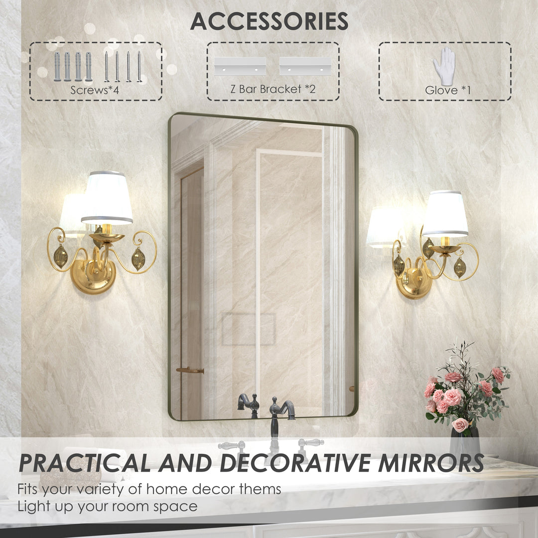 Quivaraview Rectangular Aluminum Framed Bathroom Vanity Mirror