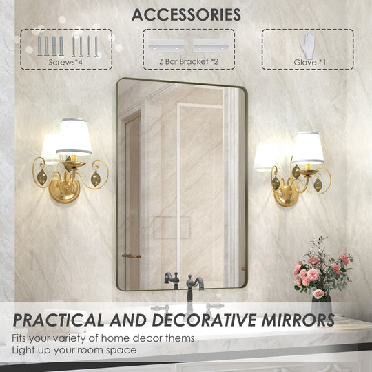 Quivaraview Rectangular Aluminum Framed Bathroom Vanity Mirror