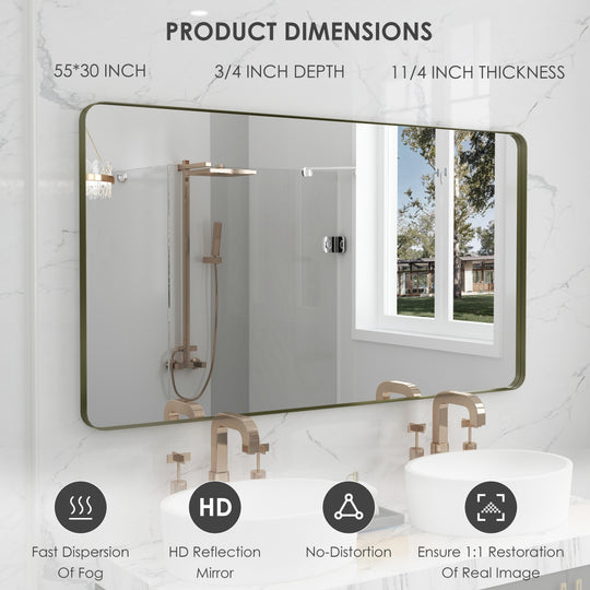 Quivaraview Rectangular Aluminum Framed Bathroom Vanity Mirror