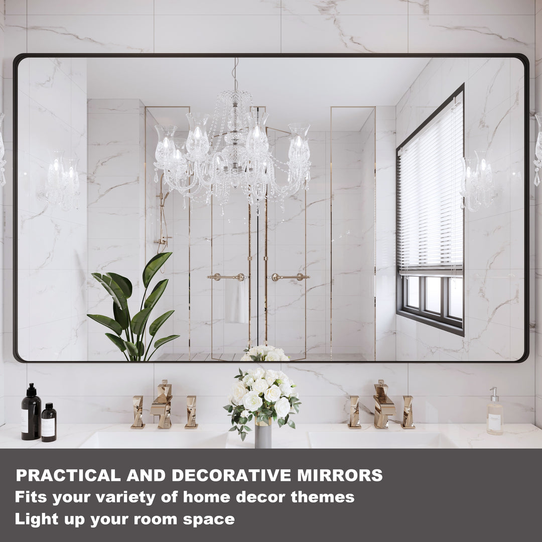 Quivaraview Rectangular Aluminum Framed Bathroom Vanity Mirror