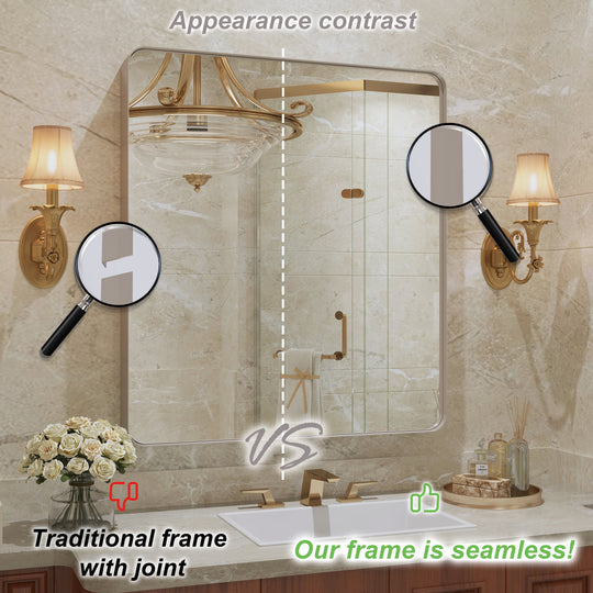 Quivaraview Rectangular Aluminum Framed Bathroom Vanity Mirror