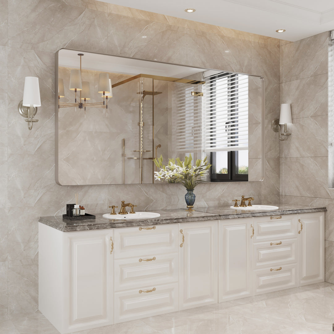 Quivaraview Rectangular Aluminum Framed Bathroom Vanity Mirror