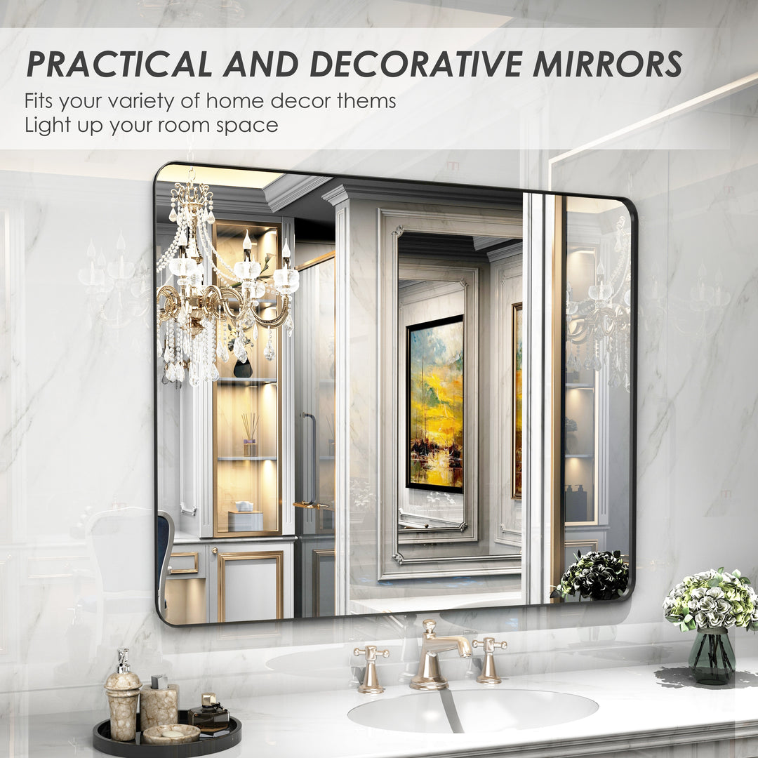 Quivaraview Rectangular Aluminum Framed Bathroom Vanity Mirror