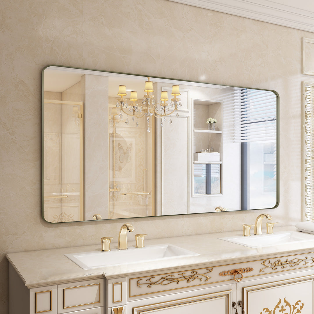 Quivaraview Rectangular Aluminum Framed Bathroom Vanity Mirror