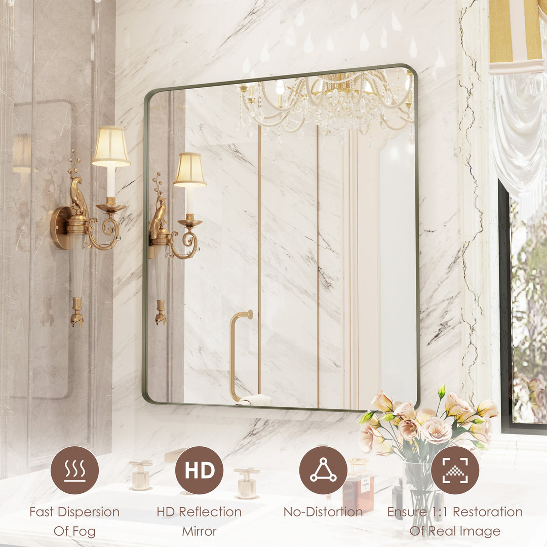 Quivaraview Rectangular Aluminum Framed Bathroom Vanity Mirror