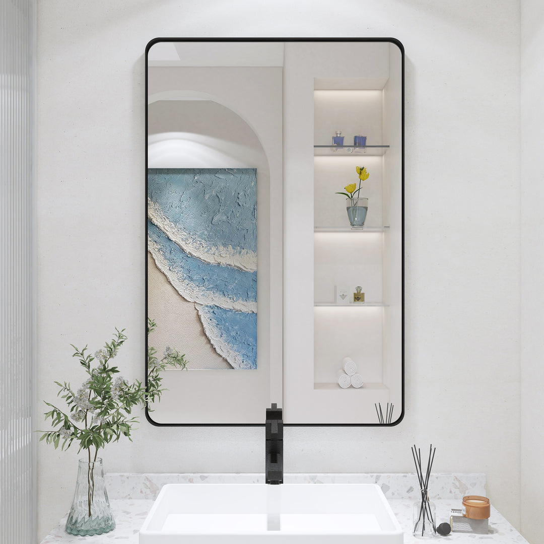 Quivaraview Rectangular Aluminum Framed Bathroom Vanity Mirror