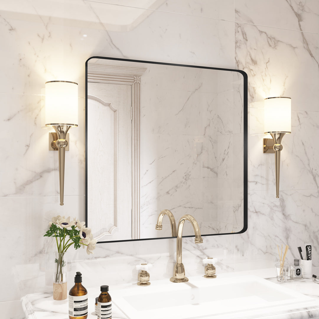 Quivaraview Rectangular Aluminum Framed Bathroom Vanity Mirror